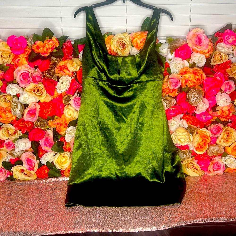 Stylish dark green dress